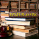 Legal image with stacks of books on estate planning